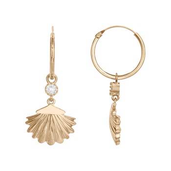 Créoles en Plaqué Or avec spinelle bleu topaze