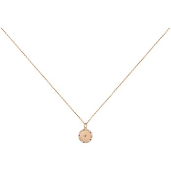 Collier mono-motif en Plaqué Or avec oxyde de zirconium multicolore