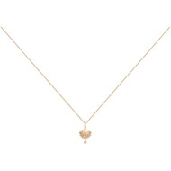 Collier mono-motif en Plaqué Or avec spinelle bleu topaze