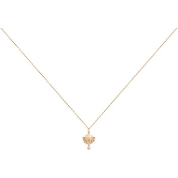 Collier mono-motif en Plaqué Or avec spinelle bleu topaze