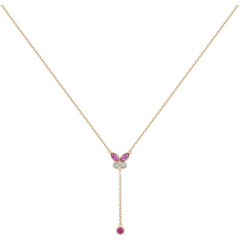 Collier Y en Plaqué Or avec oxyde de zirconium multicolore