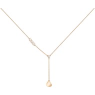 Collier Y en Plaqué Or avec oxyde de zirconium blanc
