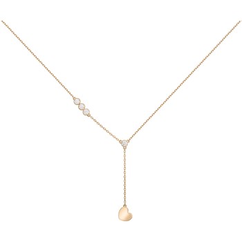 Collier Y en Plaqué Or avec oxyde de zirconium blanc