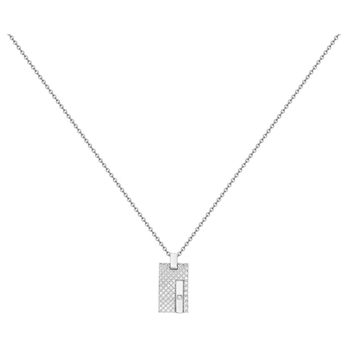 Collier mono-motif Balthazar en Acier 316L avec diamant blanc