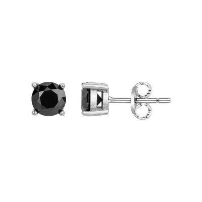 Boucles D'oreilles Puces Zirconium 4 MM Argent Massif 925/000 Rhodié Bijou Mixte