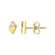 Boucles d'oreilles clous en Plaqué Or avec oxyde de zirconium blanc