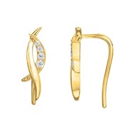 Boucles d'oreilles earcuff en Plaqué Or avec oxyde de zirconium blanc