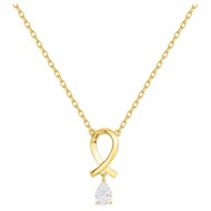 Collier mono-motif en Plaqué Or avec oxyde de zirconium blanc