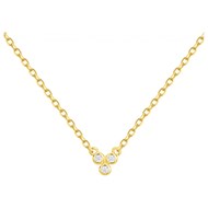 Collier mono-motif en Plaqué Or avec oxyde de zirconium blanc