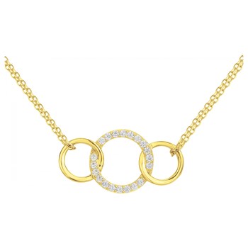 Collier mono-motif en Plaqué Or avec oxyde de zirconium blanc