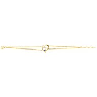 Bracelet souple mono-motif en Plaqué Or avec oxyde de zirconium bleu saphir