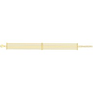 Bracelet souple mono-motif en Plaqué Or avec  blanc