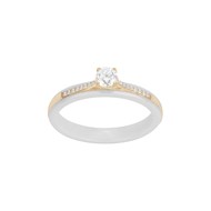 Bague de fiançailles Isabel en Plaqué Or avec oxyde de zirconium blanc