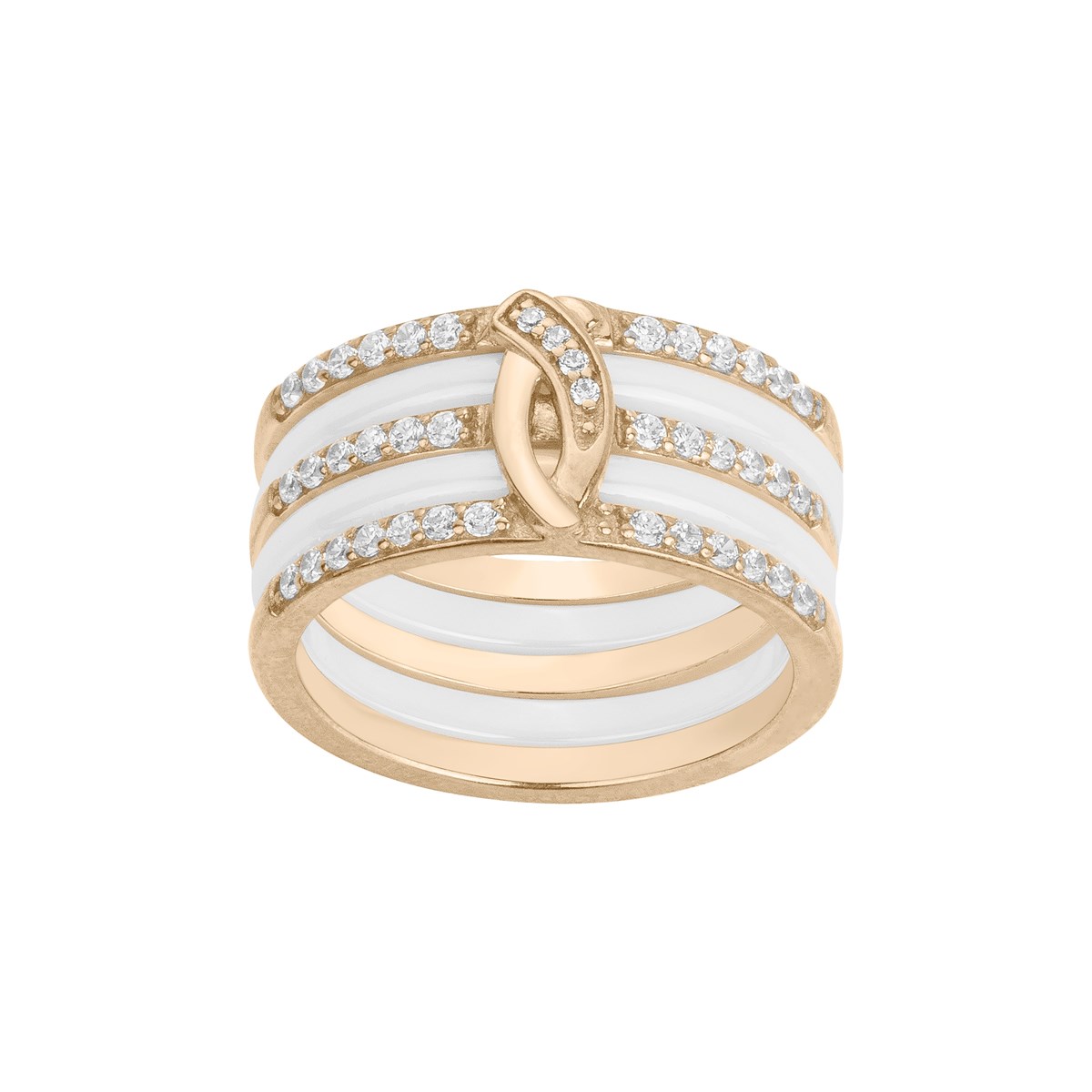 Bague Lilyana en Plaqué Or avec oxyde de zirconium blanc