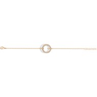 Bracelet souple mono-motif Ava en Plaqué Or avec oxyde de zirconium blanc