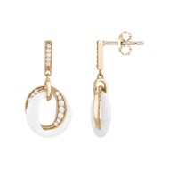 Boucles d'oreilles pendantes Nora en Plaqué Or avec oxyde de zirconium blanc