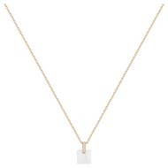 Collier mono-motif Gisèle en Plaqué Or avec oxyde de zirconium blanc