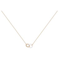 Collier mono-motif Brooklyn en Plaqué Or avec oxyde de zirconium blanc