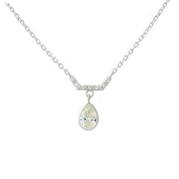 Collier goutte d'oxyde de zirconium Argent 925 Rhodié