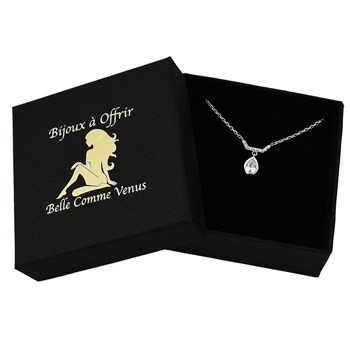 Collier goutte d'oxyde de zirconium Argent 925 Rhodié