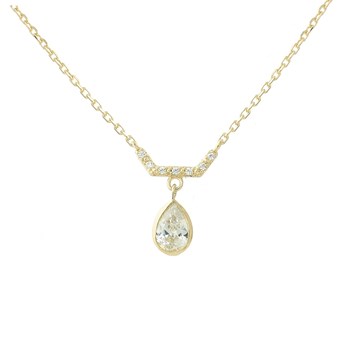 Zirkoniumoxide druppelcollier Verguld 750 3 micron