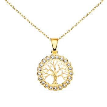 Necklace - Pendant 18 Carats Gold 750/000 Tree of Life - Gold Chain