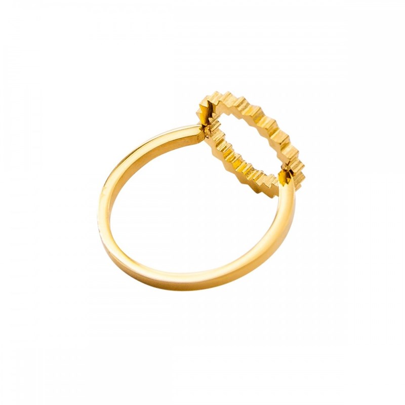 Bague Femme Acier Dorée Ornée Zirconium - vue 3