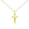 Collier - Médaille Croix Or 18 Carats 750/000 - Christ sur la Croix - Chaine Dorée - vue V1