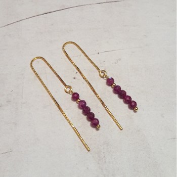 Boucles D'Oreilles Ilhéus Rubi Argent 925 Doré