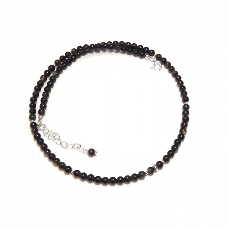 Collier Obsidienne Argent 925