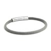 Bracelet cordon noir et gris - Acier inoxydable - Gravure PARRAIN - vue V1