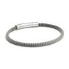 Bracelet cordon noir et gris - Acier inoxydable - Gravure SUPER TONTON - vue V1