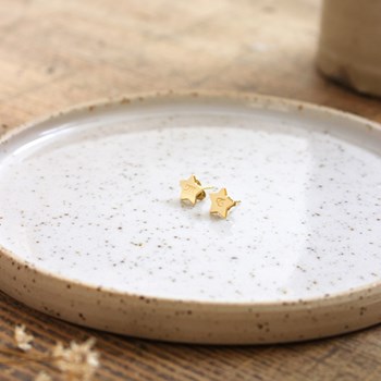 Puces étoiles plaqué or - gravure INFINI