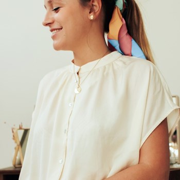 Puces rondes plaqué or - gravure COEUR