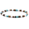 Bracelet Perles Heishi 4mm Turquoise Oeil Tigre Et Turquoise Blanche - vue V1