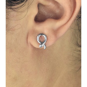 Boucles d'oreilles animal serpent enroulé Argent 925 Rhodié