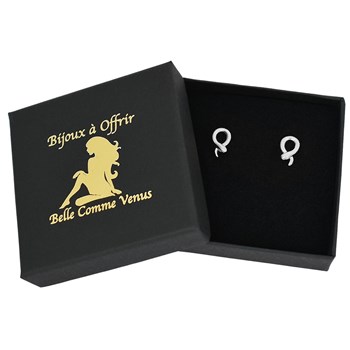 Boucles d'oreilles animal serpent enroulé Argent 925 Rhodié
