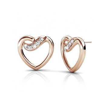 Engel oorbellen - Roségoud en kristal