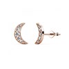 Boucles d'oreilles Crescent Moon - Or Rosé et Cristal - vue V1