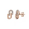 Boucles d'oreilles Union - Or Rosé et Cristal - vue V1