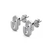 Boucles d'oreilles Union - Argenté et Cristal - vue V3