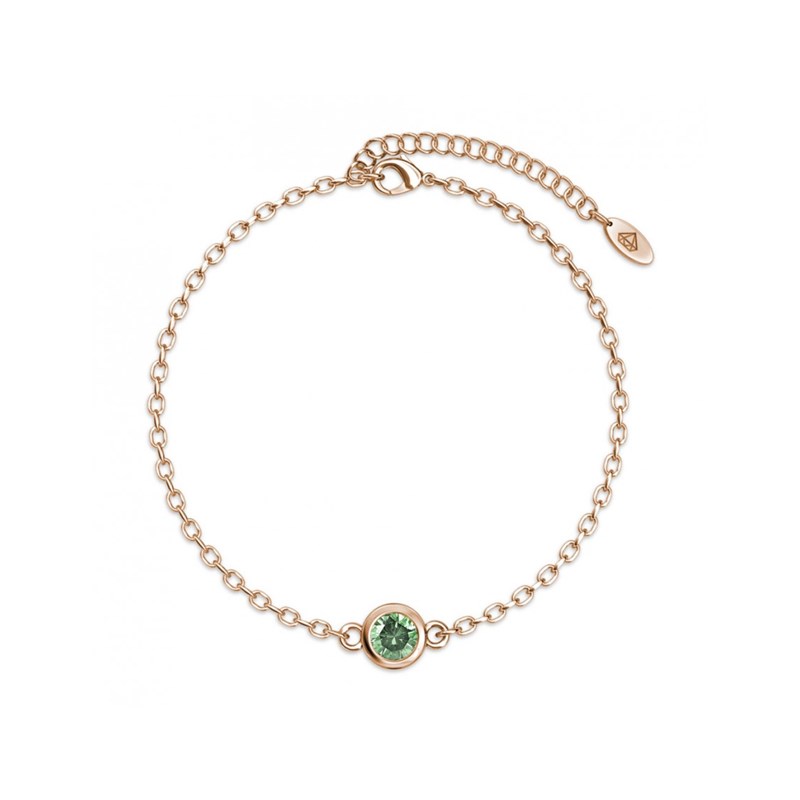 Bracelet Birth Stone  - Or Rosé et Vert clair