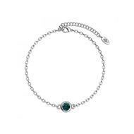 Bracelet Birth Stone  - Argenté et Vert foncé