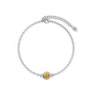 Bracelet Birth Stone  - Argenté et Jaune
