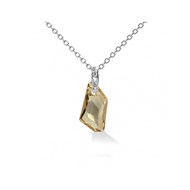 Pendentif Silver Night - Argenté et Ambre