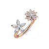 Bague Fraternal Bloom - Or Rosé et Cristal - vue V1