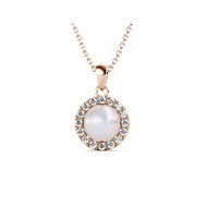 Pendentif Circlet Pearl  - Argenté et Cristal