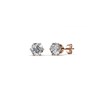 Boucles d'oreilles Solitaire Taille S - Or Rosé et Cristal - vue V1