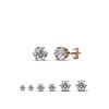 Boucles d'oreilles Solitaire Taille S - Or Rosé et Cristal - vue V3