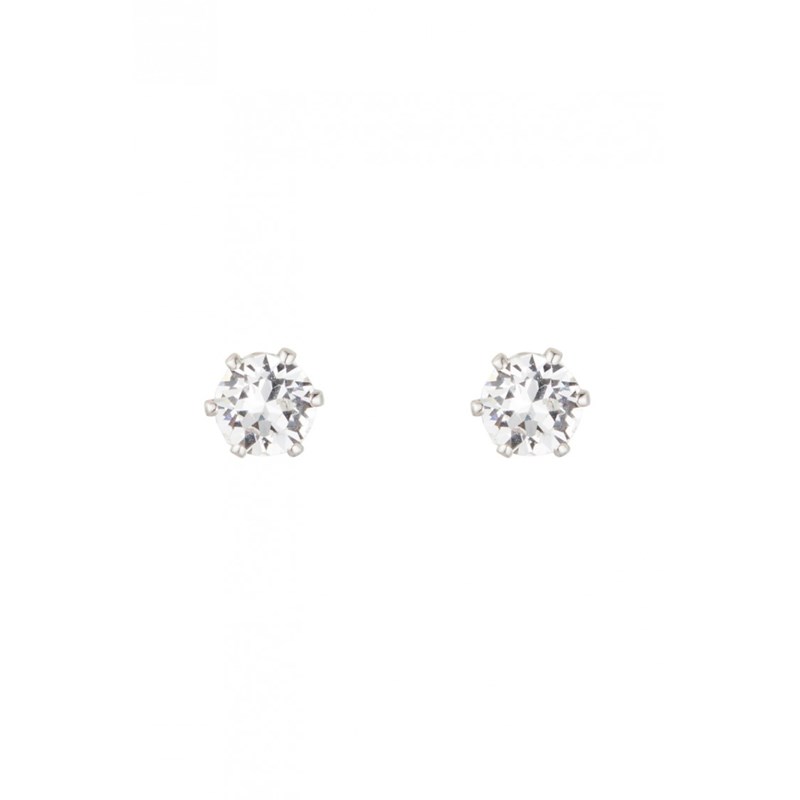 Boucles d'oreilles Solitaire Taille S - Argenté et Cristal - vue 3